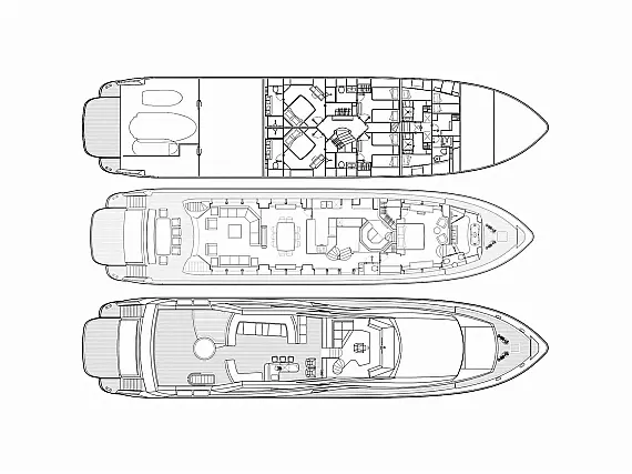 Sunseeker Yacht 34M - Tlocrt